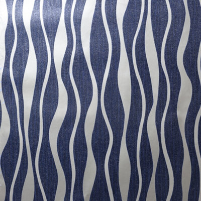 Arthouse Metallic Wave Navy/Silver Wallpaper