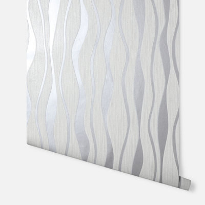 Self adhesive Wallpaper White Background Silvery Wave - Temu Finland