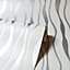Arthouse Metallic Wave White/Silver Wallpaper