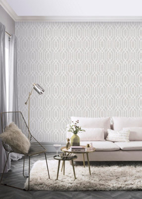 Solid Light Grey Fabric, Wallpaper and Home Decor