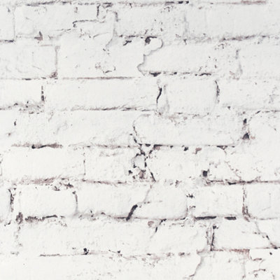 Arthouse Painted Brick White Wallpaper