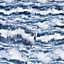 Arthouse Painted Canvas Navy Wallpaper