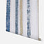 Arthouse Painted Stripe Navy Blue Metallic Gold Textured Vinyl Wallpaper
