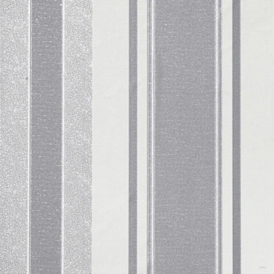 Arthouse Palazzo Stripe Silver Wallpaper Paste The Wall Heavyweight Vinyl