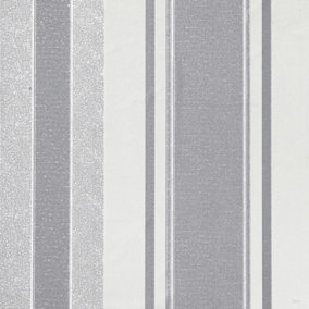 Arthouse Palazzo Stripe Silver Wallpaper Paste The Wall Heavyweight Vinyl