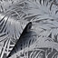 Arthouse Palm Gunmetal Grey Kiss Foil Wallpaper