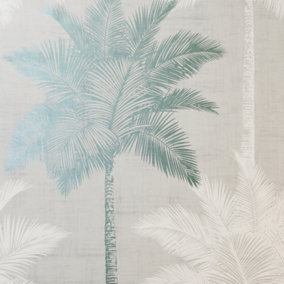 Arthouse Palm Luxe Grey & Duck Egg Wallpaper