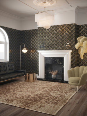 Arthouse Palm Palace Black & Gold Wallpaper