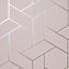 Arthouse Parquet Geo Pink & Rose Wallpaper