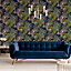 Arthouse Passion Flower Navy Wallpaper