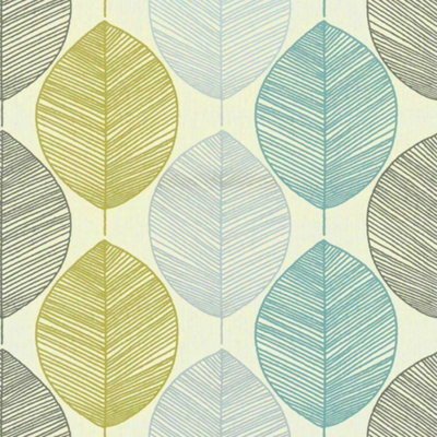 Arthouse Retro Leaf Teal/Green Wallpaper