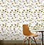 Arthouse Retro Newstalgia Floral Orange Yellow Grey Flowers Wallpaper