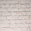 Arthouse Rustic Distressed Brick Wall Effect Blush Pink Metallic Wallpaper