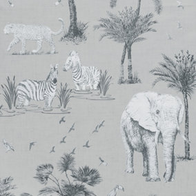 Arthouse Safari Lagoon Grey Wallpaper