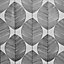 Arthouse Scandi Leaf Black & White Wallpaper
