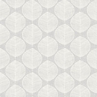 Arthouse Scandi Leaf Motif Geometric Nature Stripes Abstract Leaf Pattern Wallpaper Grey 908202