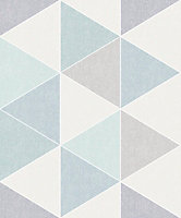 Arthouse Scandi Triangle Teal Wallpaper