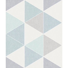 Arthouse Scandi Triangle Teal Wallpaper