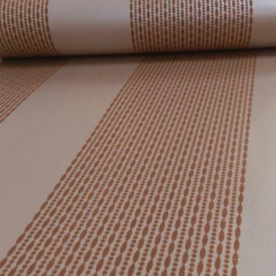Arthouse Selina Stripe Pattern Aztec Striped Metallic Glitter Wallpaper Roll Copper 673500