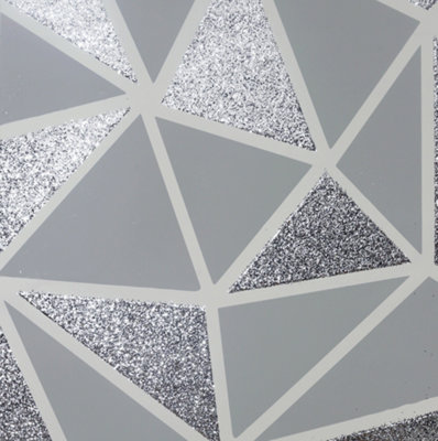 Arthouse Sequin Fragments Silver & Grey Wallpaper