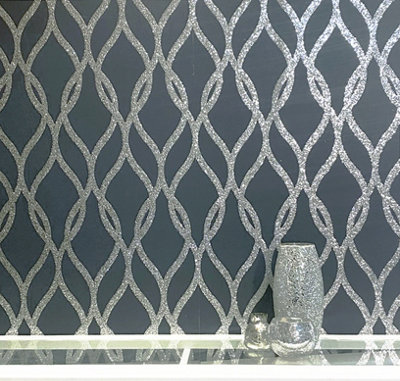 Arthouse Sequin Trellis Navy/Silver Arthouse