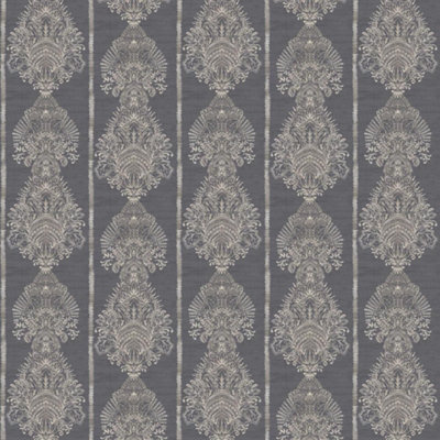 Arthouse Silk Road Charcoal Damask Traditional Classic Paste The Wall Wallpaper