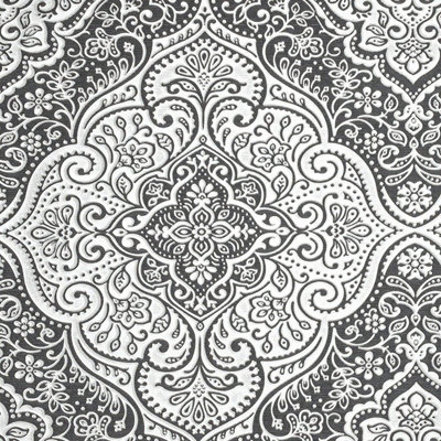 Arthouse Silver Grey Medallion Damask Wallpaper Luxury Shimmer Metallic Vinyl