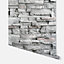 Arthouse Slate Wall Grey Wallpaper