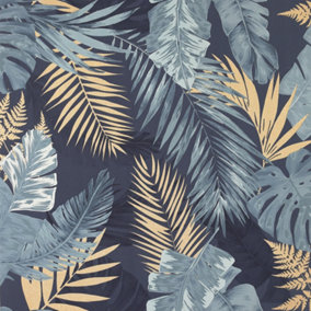 Arthouse Soft Tropical Navy Wallpaper