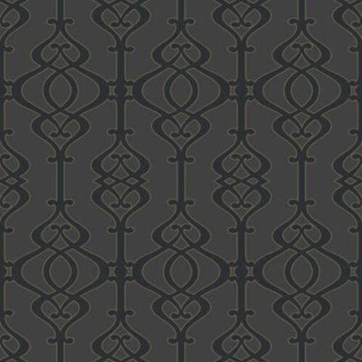 Arthouse Sophie Conran Balustrade Trellis Textured Glitter Wallpaper Roll Charcoal 950604