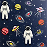 Arthouse Spaceman Navy Multi Wallpaper