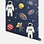 Arthouse Spaceman Navy Multi Wallpaper