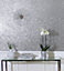 Arthouse Sparkle Sequin Plain Metallic Glitter Shiny Wallpaper Paste The Wall Silver 900900