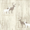 Arthouse Stag Cream Wallpaper