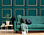 Arthouse Stately Panel Emerald Wallpaper
