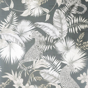 Arthouse Tropical Leopard Neutral Wallpaper