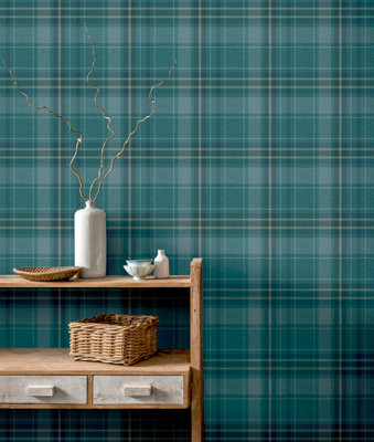 Green And Blue Tartan Fabric, Wallpaper and Home Decor