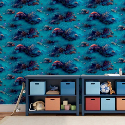 Arthouse Under The Sea Blue Colourful Fish Print Wallpaper 923808