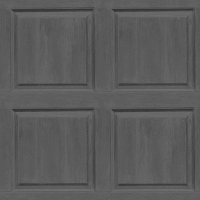 Arthouse Washed Panel Charcoal Wallpaper