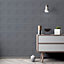 Arthouse Washed Panel Charcoal Wallpaper
