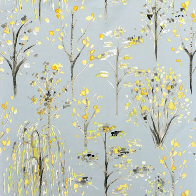 Arthouse Watercolour Tree Grey/Ochre Wallpaper