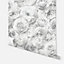Arthouse Wild Rose Silver Wallpaper