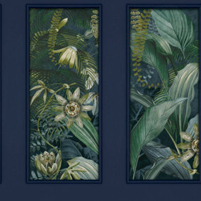 Arthouse Wild Vibes Navy/Emerald Wallpaper