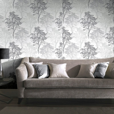 Arthouse Wildwood Mono Wallpaper