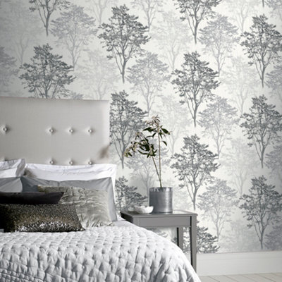 Arthouse Wildwood Mono Wallpaper
