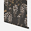 Arthouse Wisteria Floral Black/Gold Wallpaper