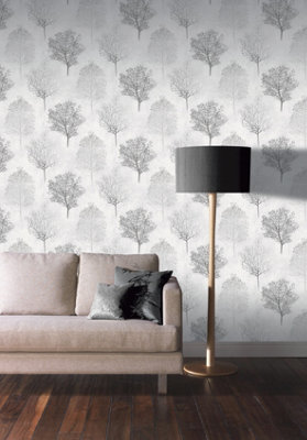 Arthouse Wonderland Mono Wallpaper