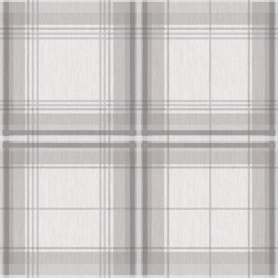 Arthouse Woven Check Grey/White Wallpaper