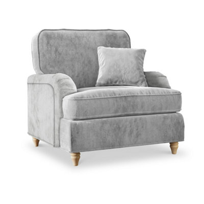 Arthur Ice Grey Armchair for Living Room - Fully Assembled By Roseland Furniture