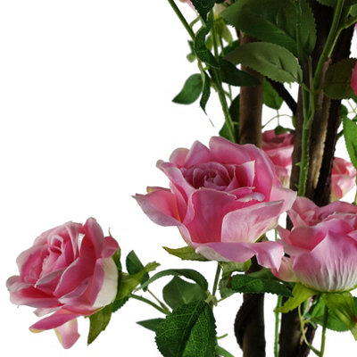 Artificial 105cm Artificial Pink Rose Tree